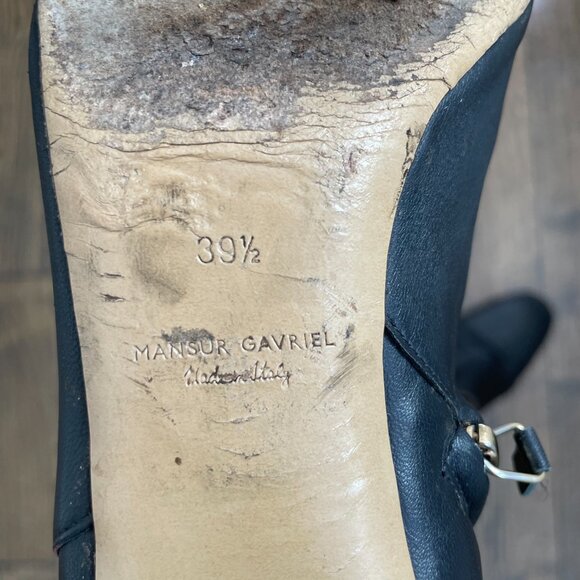 Mansur Gavriel Black Leather Ankle Boots Block Heel Size 39.5 - Picture 12 of 12